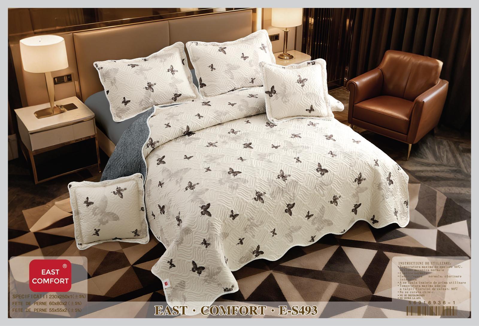 faf88fb3-45c9-40b9-8acb-bb96d57e2ef9 Cuvertura de Pat din bumbac + 4 Fete Perne CV362 - imagine 1