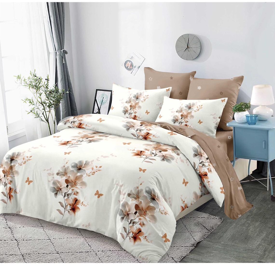 7e44f6ad-adbe-4f73-962a-1c4087271c3d Lenjerie de pat din finet 6 piese cu ELASTIC LEP07 - imagine 1