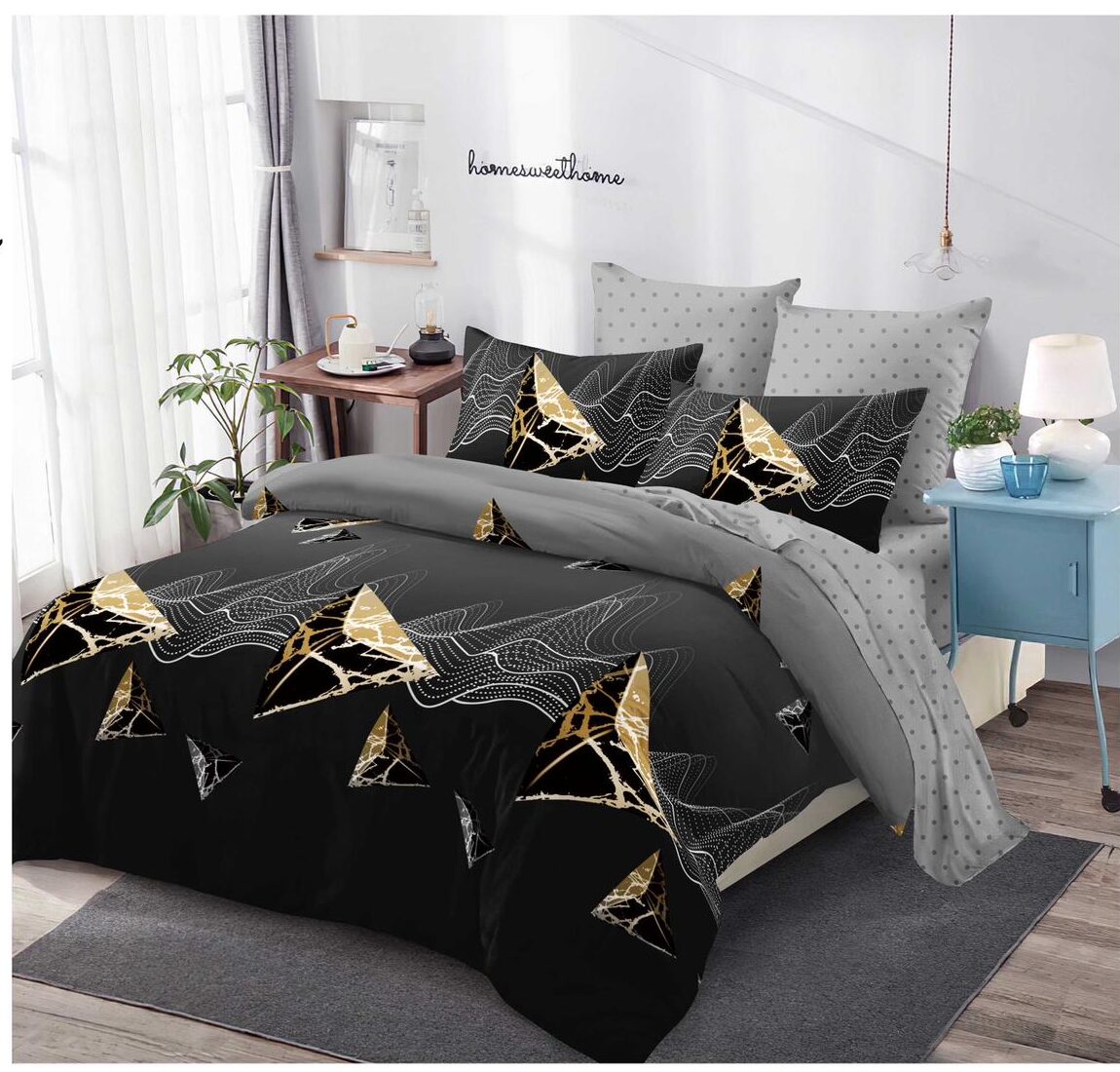 7fde0d7c-98f6-42e6-995f-24e1c4e0f2ab Lenjerie de pat din finet 6 piese cu ELASTIC LEP10 - imagine 1