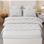 Lenjerie cu elastic Uni din finet cu pliuri 6 piese PVP52