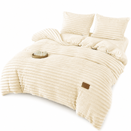 lenjerie de pat cocolino cu elastic crem
