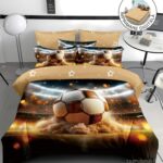 Lenjerie de pat 5D Minge de Fotbal DIGITAL PRINT cu elastic 5D103