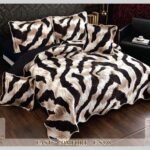Cuvertura de pat matlasată din bumbac 100% – CV365, design elegant în nuanțe de negru, crem și bej