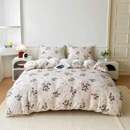 lenjerie de pat cocolini cu elastic model floral