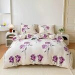 lenjerie de pat cocolini cu cerceaf cu elastic model floral