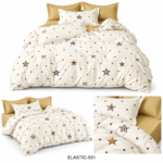 Lenjerie de pat din finet 6 piese cu ELASTIC LEP60 - imagine 2