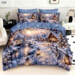 Lenjerie de craciun 5D DIGITAL PRINT cu elastic 6 piese 5DD38