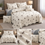 Cuvertura de Pat din bumbac + 4 Fete Perne CV362