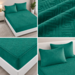 Husa/Topper din catifea cu elastic 180 cm x 200 cm + 2 fete de perna TOP15