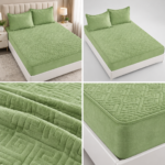 Husa/Topper din catifea cu elastic 180 cm x 200 cm + 2 fete de perna TOP14