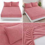 Husa/Topper din catifea cu elastic 180 cm x 200 cm + 2 fete de perna TOP13