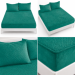 Husa/Topper din catifea cu elastic 180 cm x 200 cm + 2 fete de perna TOP15