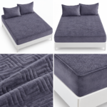 Husa/Topper din catifea cu elastic 180 cm x 200 cm + 2 fete de perna TOP20