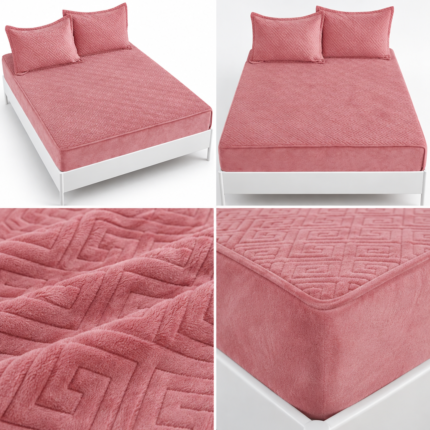 Husa/Topper din catifea cu elastic 180 cm x 200 cm + 2 fete de perna TOP13