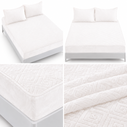Husa/Topper din catifea cu elastic 180 cm x 200 cm + 2 fete de perna TOP18
