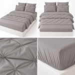 Lenjerie cu elastic Uni din finet cu pliuri 6 piese PVP43