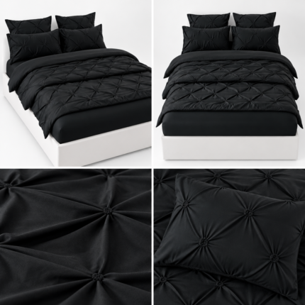 Lenjerie cu elastic Uni din finet cu pliuri 6 piese PVP46