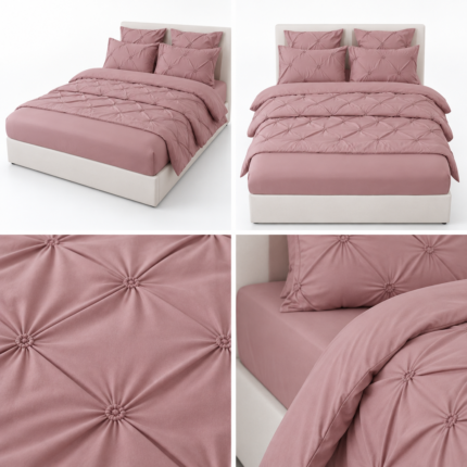 Lenjerie cu elastic Uni din finet cu pliuri 6 piese PVP53