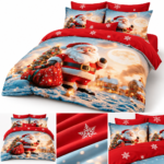 Lenjerie de craciun 5D DIGITAL PRINT cu elastic 6 piese 5DC04