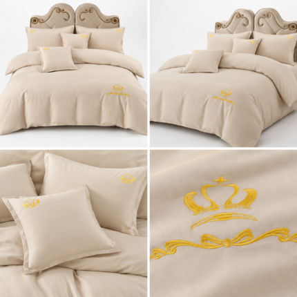 Lenjerie de lux pentru pat brodata  6 piese LX05