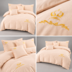 Lenjerie de lux pentru pat brodata  6 piese LX06