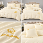 Lenjerie de lux pentru pat brodata  6 piese LX07