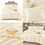 Lenjerie de lux pentru pat brodata  6 piese LX07