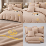 Lenjerie de lux pentru pat brodata  6 piese LX09