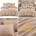 Lenjerie de lux pentru pat brodata  6 piese LX09