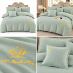 Lenjerie de lux pentru pat brodata  6 piese LX13