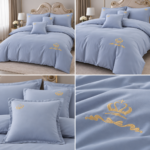 Lenjerie de lux pentru pat brodata  6 piese LX14
