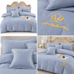 Lenjerie de lux pentru pat brodata  6 piese LX14