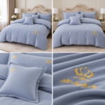 Lenjerie de lux pentru pat brodata  6 piese LX14