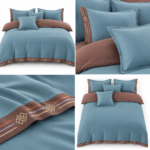 Lenjerie de lux pentru pat brodata  6 piese LX15