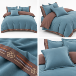 Lenjerie de lux pentru pat brodata  6 piese LX15