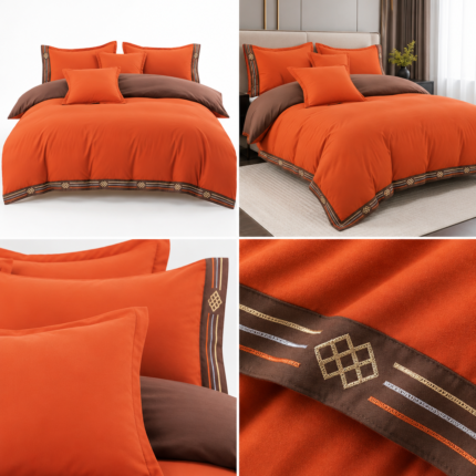 Lenjerie de lux pentru pat brodata  6 piese LX16