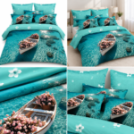 Lenjerie de pat 5D barca DIGITAL PRINT cu elastic 5D104