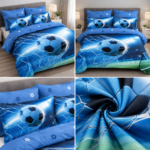 Lenjerie de pat 5D Minge de Fotbal DIGITAL PRINT cu elastic 5D102