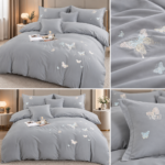 Lenjerie de pat brodata cu  ELASTIC 6 piese LEE10