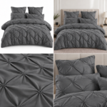 Lenjerie de pat cu elastic Uni cu pliuri 6 piese PUP02