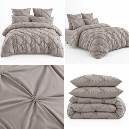 Lenjerie de pat cu elastic Uni cu pliuri 6 piese PUP03