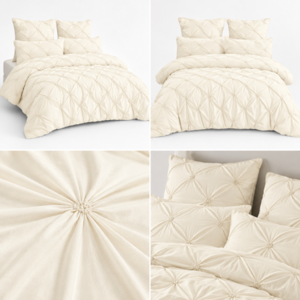 Lenjerie de pat cu elastic Uni cu pliuri 6 piese PUP06