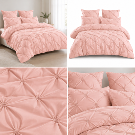 Lenjerie de pat cu elastic Uni cu pliuri 6 piese PUP10