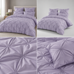 Lenjerie de pat cu elastic Uni cu pliuri 6 piese PUP12