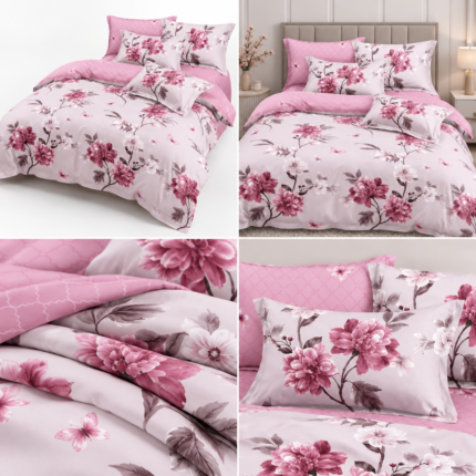 Lenjerie de pat din bumbac finet flori 1022