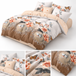 Lenjerie de pat din bumbac finet flori 465