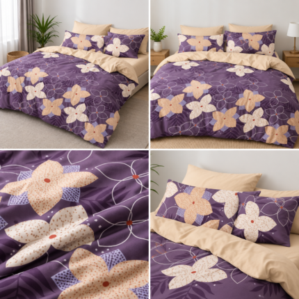 Lenjerie de pat din bumbac finet flori 748