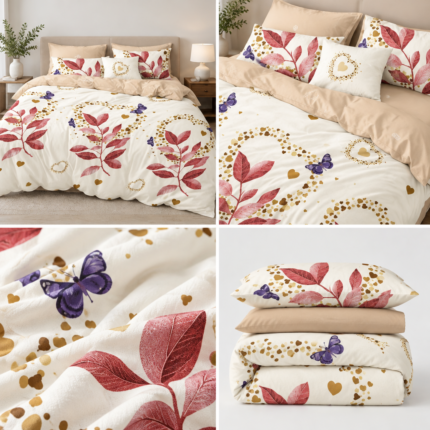 Lenjerie de pat din bumbac finet flori 749