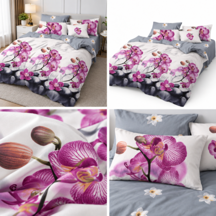 Lenjerie de pat din bumbac finet flori 754