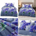 Lenjerie de pat din bumbac finet flori 756